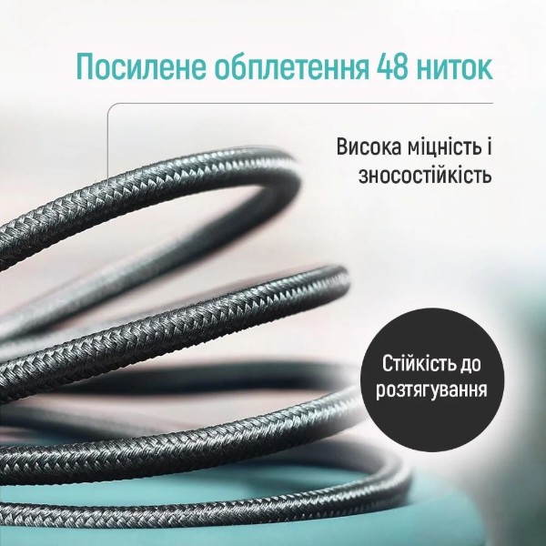 Фото - Кабель Colorway USB - Apple Lightning (zinc alloy braided) 3А 1м Black (CW-CBUL098-BK)